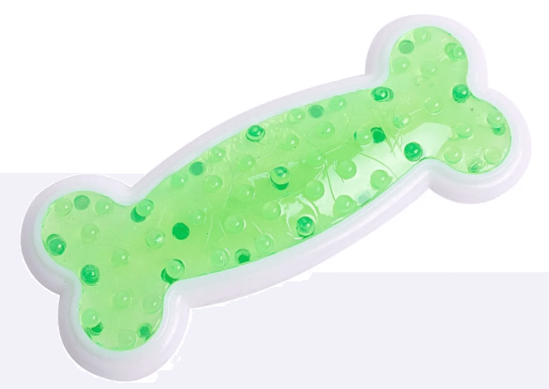 Ir a juguete para perro en forma de hueso. Material de goma, rellenable, super resistente, color verde